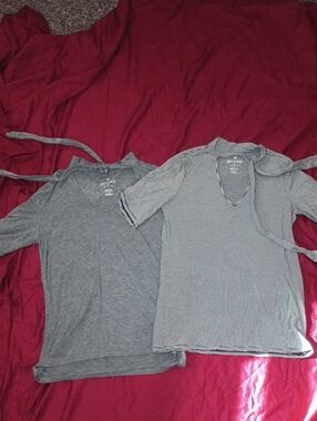American Eagle Outfitters Soft & Sexy V-Neck Tops Womans Size L Tie Neck